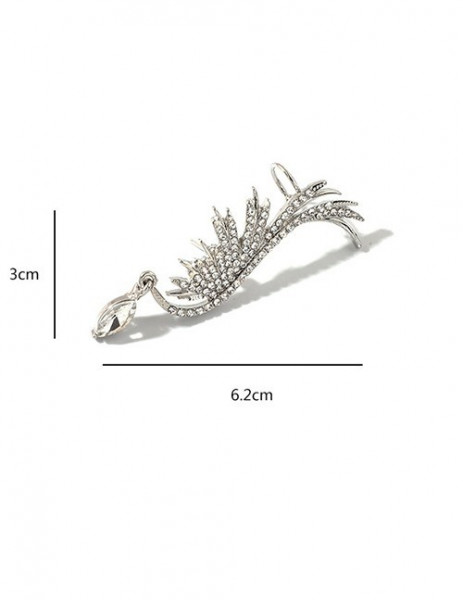 Серьга-клаймбер Перо со стразами T84107