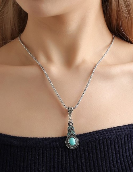 Цепочка с каплевидной подвеской из имитированного камня M14849