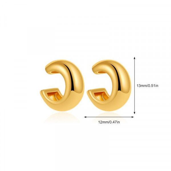 Объемные полые серьги-полукольца CJL16421