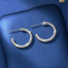 Тонкие серьги-кольца с дорожкой камней CJL32160