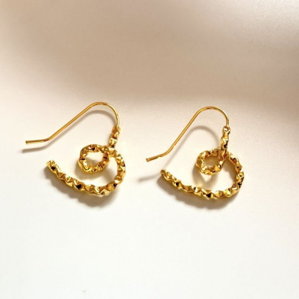 Висячие серьги в форме сердца со стразами CJD82464