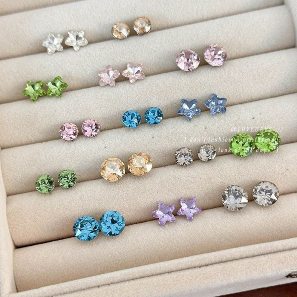 Классические пусеты Сверкающие кристаллы Розовая нежность CJD81411