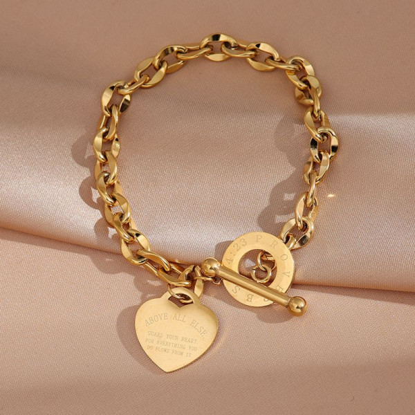 Браслет из титановой стали напыление золотом 1J12011CJJ