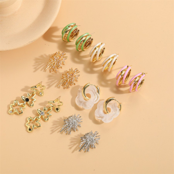 Серьги-гвоздики лучи со стразами CJB77510