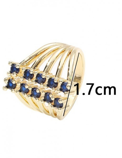 Массивное кольцо с тремя рядами фианитов U81955