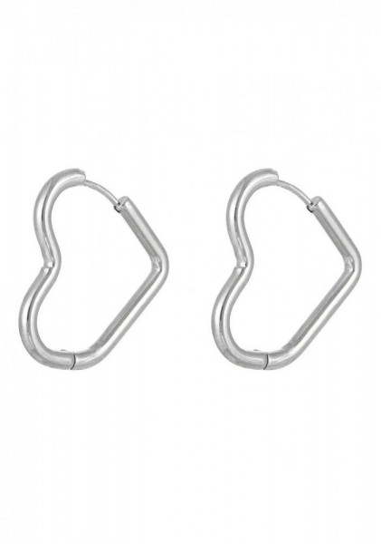 Стальные серьги-кольца сердца J10264CJJ