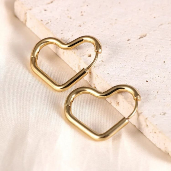 Серьги-кольца конго в форме переплетенных сердец J10264CJJ