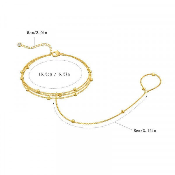 Браслет слейв двойная серебристая нить CJQ18851