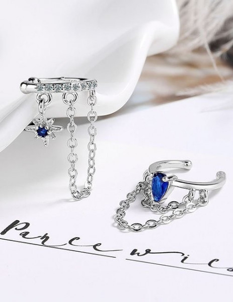 Каффы с синим кристаллом и цепями Z32213