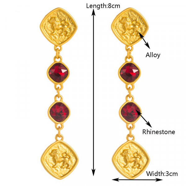 Длинные серьги-цепочки с разноцветными кристаллами CJR69731