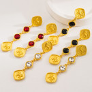 Длинные серьги-цепочки с разноцветными кристаллами CJR69731