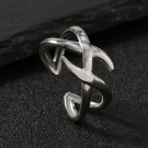 Кольцо с перекрещенными линиями в стиле минимализм CJJ16933