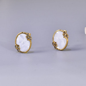 Серьги Овалы с декором CJL14416