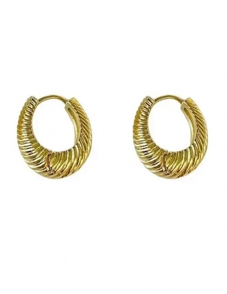 Серьги латунь с напылением золотом в виде кольца J10048CJJ