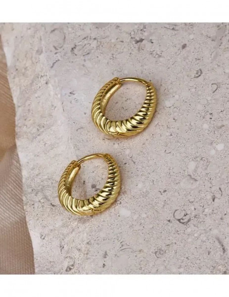 Серьги латунь с напылением золотом в виде кольца J10048CJJ