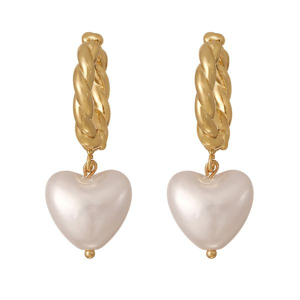 Серьги-конго с жемчужными сердцами CJL43490