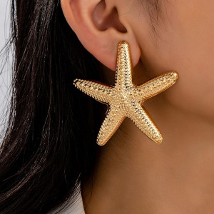 Массивные серьги-пусеты золотая звезда CJM86368