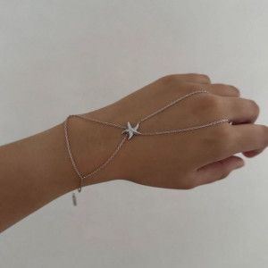 Браслет-слейв с изящной цепочкой и акцентной звездой CJM82049