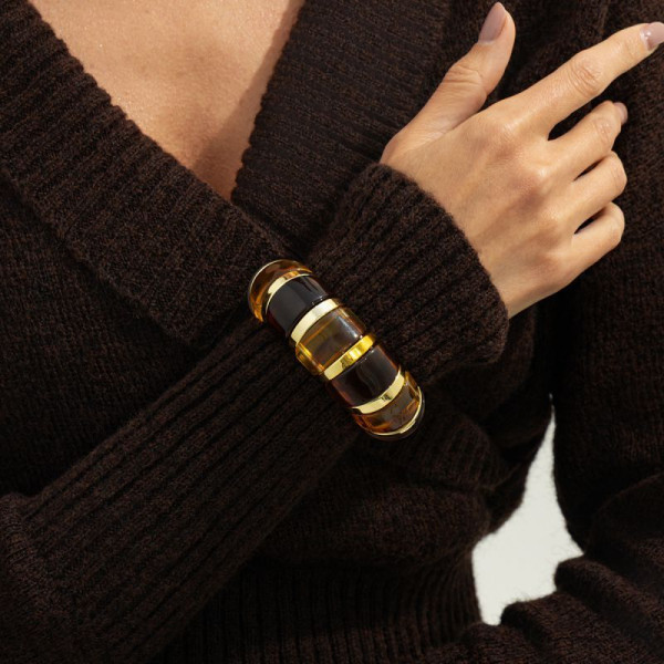 Браслет жесткий сегментированный с эмалевыми вставками CJT25666