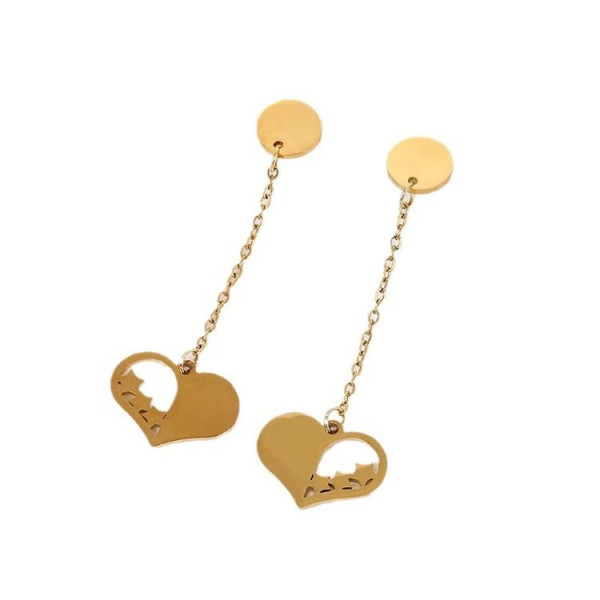 Серьги-цепочки с ажурными сердцами 1J11533CJJ