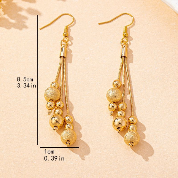 Длинные серьги-грозди с бежевым жемчугом CJP54225