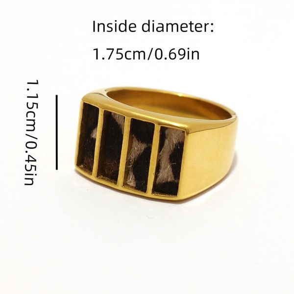 Печатка из стали с геометрической вставкой CJL81837